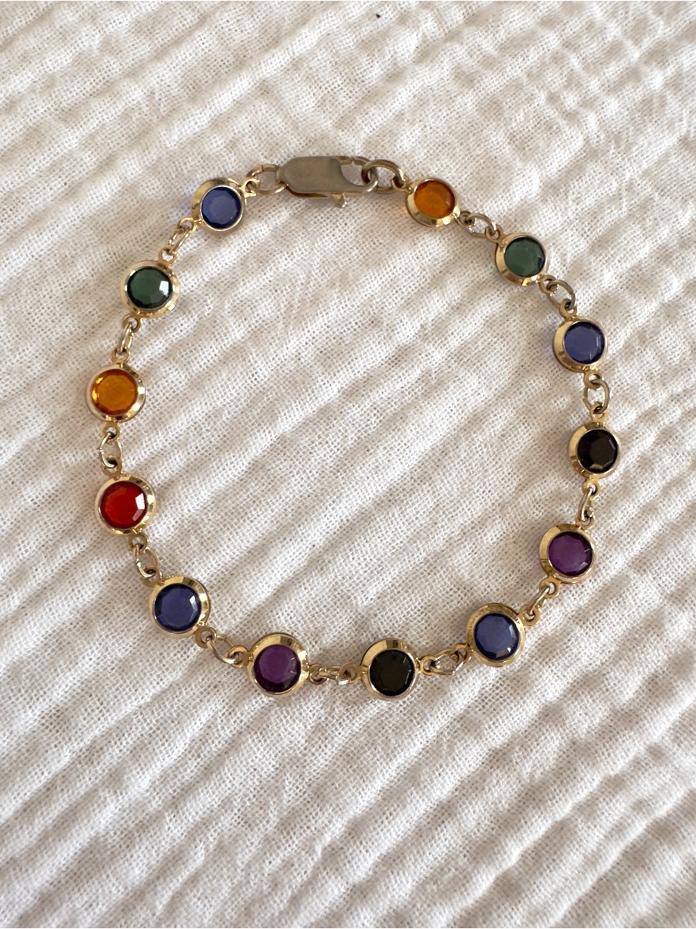 Vintage Austrian Crystal Link Bracelet - Picture 3 of 12